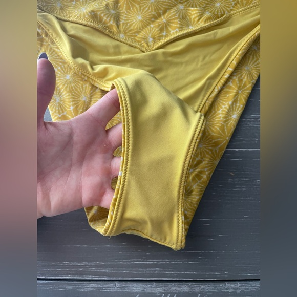 AERIE | Crossover high cut cheeky bikini bottom size small yellow shock - Picture 6 of 7